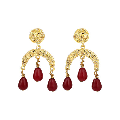 Saja tear drop ørering - Bordeaux